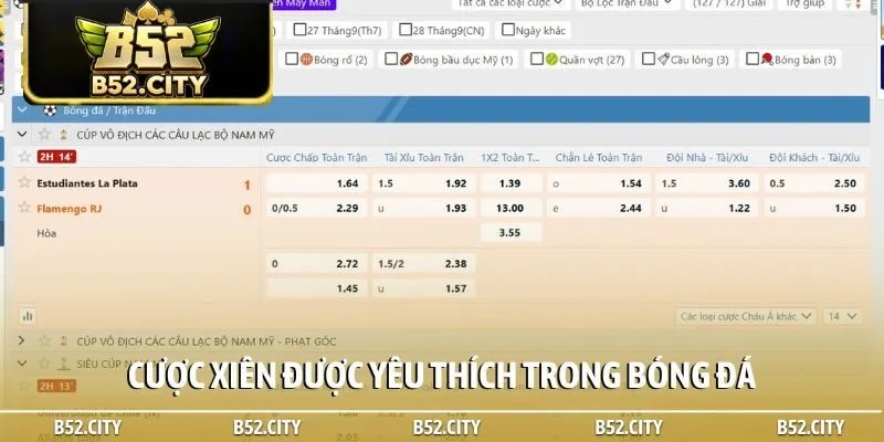 Cược xiên được yêu thích trong bóng đá