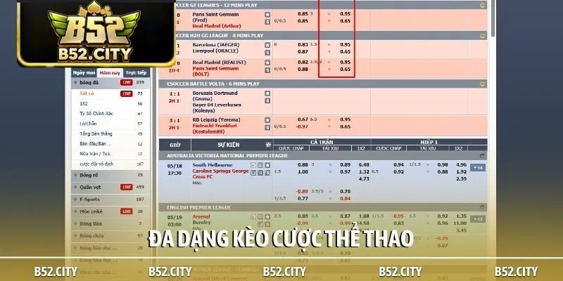 Đa dạng kèo cược thể thao