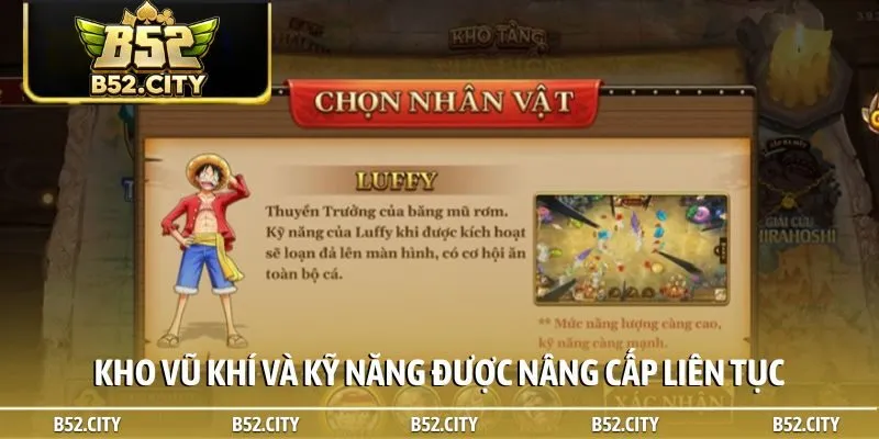 Kho vũ khí và kỹ năng được nâng cấp liên tục